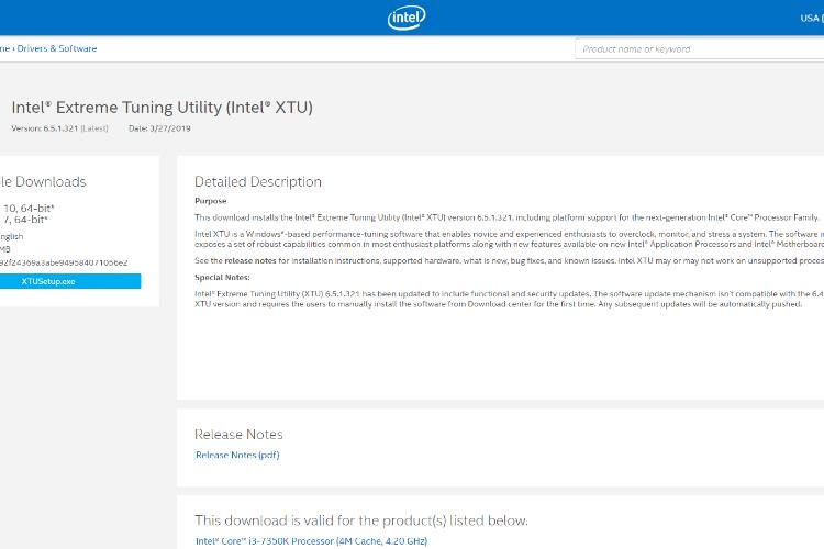 Intel Xtreme Tuning Utility (Intel XTU)