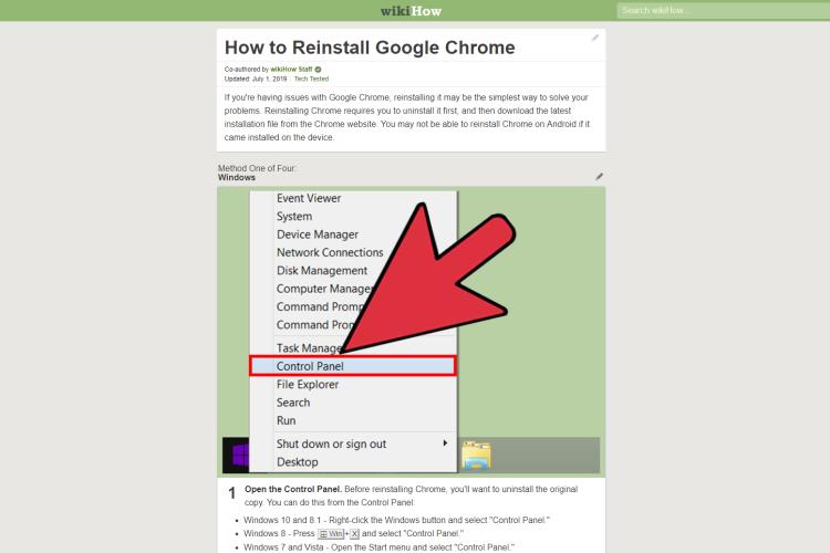 ReinstallGoogle Chrome