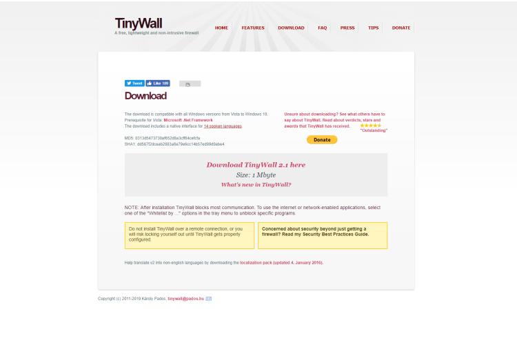 TinyWall Firewall